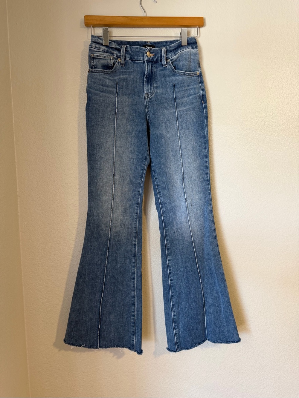 Express ‘70s Mid Rise Flare Flexx Jeans Women’s Small (0/2/4) Stretch Retro Boho